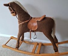 Traditional wooden rocking horse