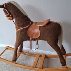 Traditional wooden rocking horse