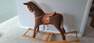 Traditional wooden rocking horse