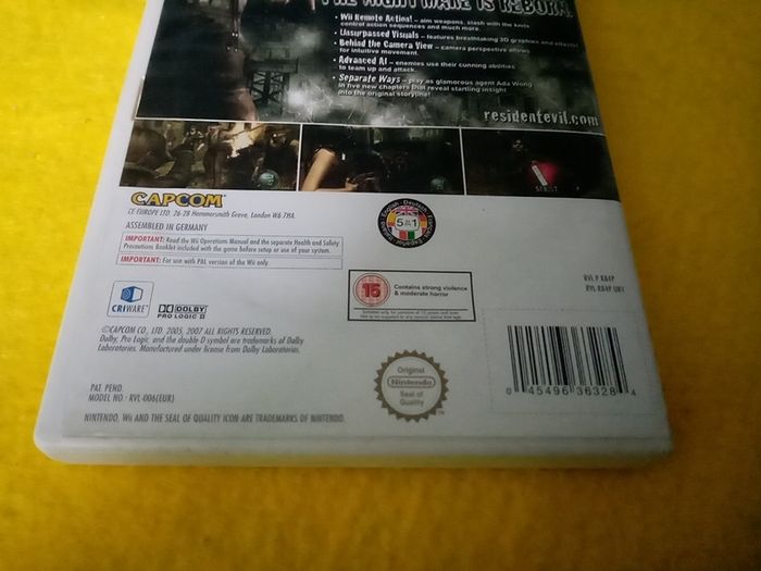 Resident Evil Wii edition Nintendo Wii Games Original