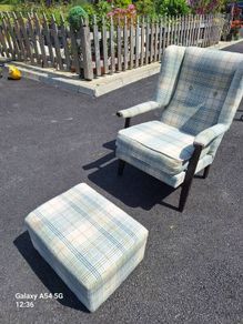 Chair and footstool