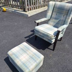 Chair and footstool