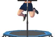 50" Fitness Trampoline Max. Load 250lbs Silent Easy Installation Indoor Exercise Foldable Trampoline for Adults (FREE POSTAGE)