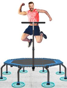 50" Fitness Trampoline Max. Load 250lbs Silent Easy Installation Indoor Exercise Foldable Trampoline for Adults (FREE POSTAGE)