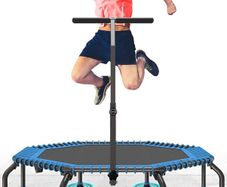 50" Fitness Trampoline Max. Load 250lbs Silent Easy Installation Indoor Exercise Foldable Trampoline for Adults (FREE POSTAGE)