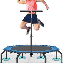 50" Fitness Trampoline Max. Load 250lbs Silent Easy Installation Indoor Exercise Foldable Trampoline for Adults (FREE POSTAGE)