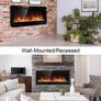Electric Fireplace Touch Screen Glass Panel Colorful Flame Insert Wall Mounted Heater Remote Controlled Image 3