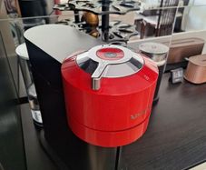 Nespresso vertuo + milk frother + pods stand