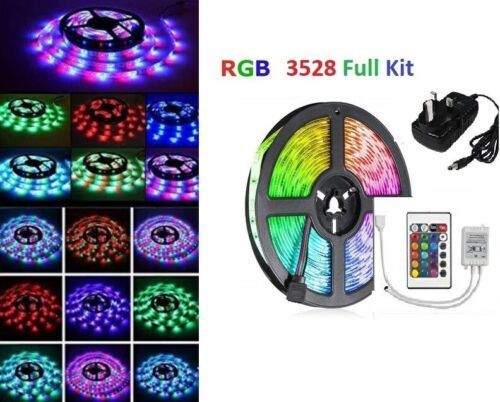 15M DIY 3528 SMD RGB LED Strip Lights Lamp + 24Key IR Remote Controller