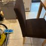 Table & 6 Brown Fabric Chairs Image 2