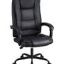 High-back ergonomic office swivel chair, executive seat with tilt function, PU leather gaming chair, supports up to 150kg Black Image 2