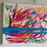 Large abstract painting original abstract art Poolbeg chimneys Dublin art Image 5