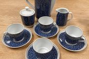 Vintage Mid-Century Stadtlengsfeld CP Porcelain Tea Set Blue Pebble