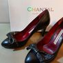 Chantal women's Italian leather high heel leaf bow stud shoes Fondo 832 size 4.5 UK & 6.5 UK Image 2