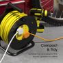 Outdoor Extension Lead, 40m, 4 Socket Extension Reel, Heavy Duty Extension Cable, Thermal Cut Out, Extension Lead for Garden Lawn Mower Office, 13A Fused UK Plug Image 2