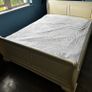 King Size Cream Wooden Sleigh Bef Image 3