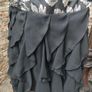 Vintage 80s strapless silver metallic and black ruffle occasion party dress Image 4