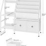 Kids Bookshelf and Toy Storage, Children's Bookcase with 3-Tier Storage Shelf and 2 Drawers, Toddler Bookshelf for Kids Room, Nursery, Classroom, White Image 2