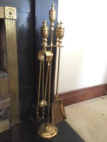 Antique Brass Fire Irons