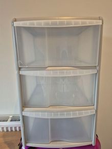 3 Drawer Plastic Storage Tower Unit
