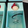 Cashel Living Red & Black Swirl Glass Candleholders Pair Boxed 17cm Image 2