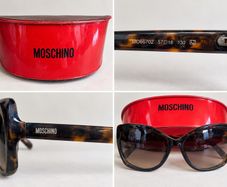 Genuine Moschino designer sunglasses with original red Moschino case.