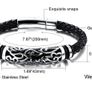 Trendy Real Leather Braided Rope Bracelet 20cm Long Black Men Jewellery Designer Image 3