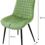Set of 4 Sage Velvet Dining Chairs with Backrest Black Steel Frame Image 8