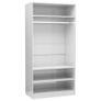 Wardrobe High Gloss White 100x50x200 cm Chipboard Image 2