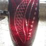 Ruby red cut glass 10 inch vase Image 2