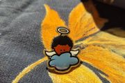 Vintage Little Black Haired Angel Boy Pin