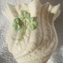 BELLEEK (Irish parian ware) - two handkerchief vases of the Tridacna pattern (7th & 9th Belleek marks) Image 7