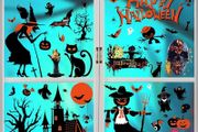 Halloween Window Stickers 9 Sheets Reusable, Double-Sided Halloween Window Clings, 72 Pieces