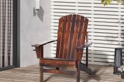 Outdoor Classic Wooden Adirondack Deck Chair with Cup Holder - Carbonized Color