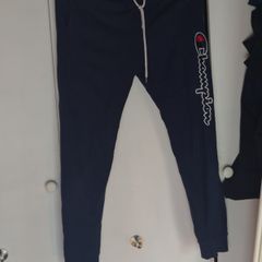 Champion Men's Navy Sweatpants - Small - Big Vertical C Logo