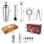 12Pcs/Set Cocktail Shaker Mixer Stainless Steel Bartender Bamboo Bartending Wine Rack Stand :SECOND DAY DELIVERY Image 4