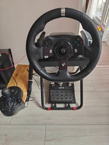 Logitech wheel, 6 speed shifter and stand