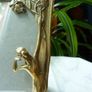 Original Art Nouveau Brass Dressing Table Pieces. Photo Frame and Repousse Tray Image 7