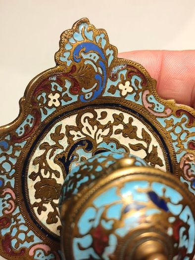 19th Century Napoleon 111 Bronze Cloisonne Ink Well