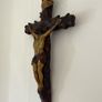 Mid century hand painted ceramic crucifix Image 2