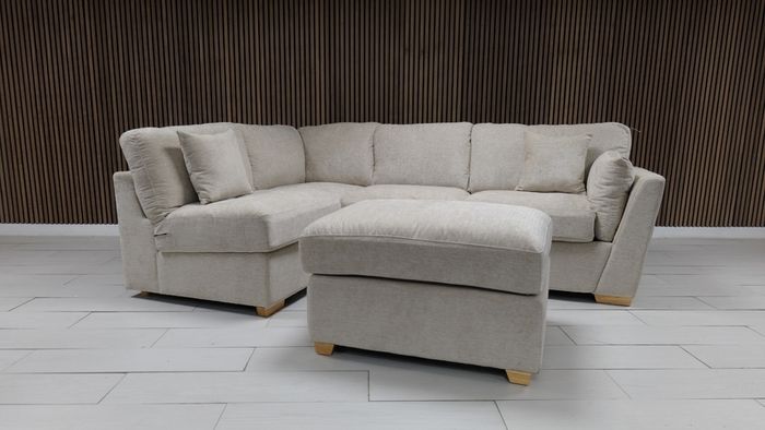Emme Corner Beige L Shaped Corner Sofa