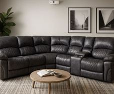 NEW Nando Grey Suede Fabric Corner Sofa