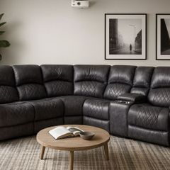NEW Nando Grey Suede Fabric Corner Sofa