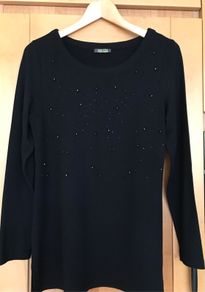 Ladies Black Sparkly Jumper