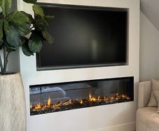 Media wall fireplace - Infinix Landscape