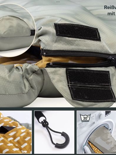 sleeping bag with cotton flannel lining and matching pillow   New