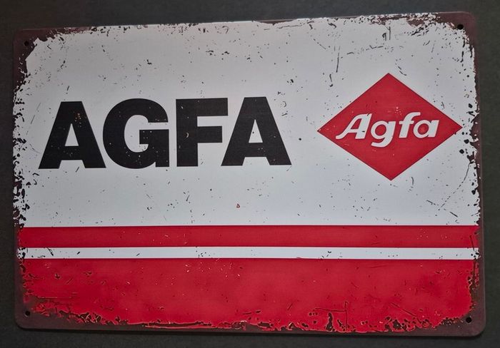 Vintage Style  Metal Sign, AGFA film/camera advertisement.