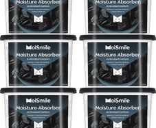 Moisture Absorbers 6 Pack, Activated Carbonfor Closet Dehumidifier Moisture Absorbers, 10.5 oz Refillable Humidity Absorber Boxes for Closet, Car  Basement