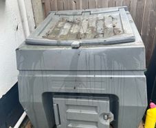 Charcoal box with charcoal