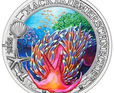 Austria 3 Euro Coin 2025 - Doridid Nudibranch. Sea Worlds Series( In Capsule). Uncirculated.